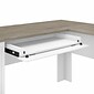 Bush Furniture Fairview 60" L-Shaped Desk with 5-Shelf Bookcase, Shiplap Gray/Pure White (FV007G2W)