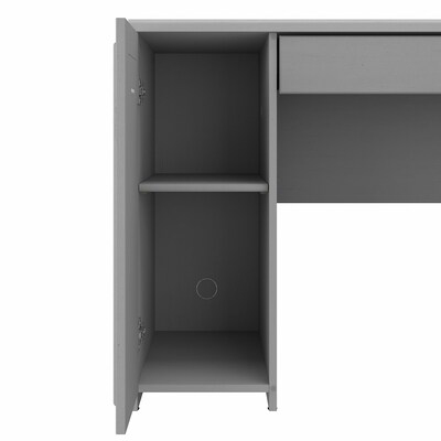 Bush Furniture Fairview 60"W L Shaped Desk with Lateral File Cabinet and 5 Shelf Bookcase, Cape Cod Gray (FV008CG)