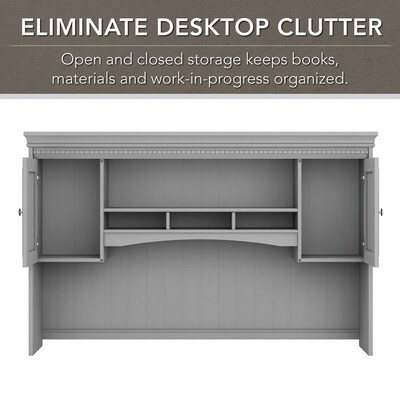 Bush Furniture Fairview 60" L-Shaped Desk with Hutch, Storage Cabinet, and File Drawer, Cape Cod Gray (FV010CG)