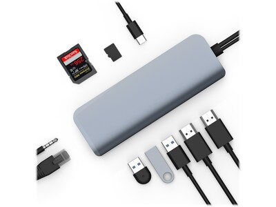 Hyper Products VIPER 10-Port USB-C Hub, Space Gray (HD392-GRAY)