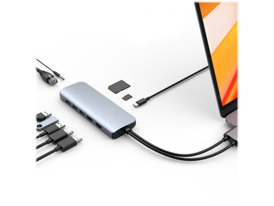 Hyper Products VIPER 10-Port USB-C Hub, Space Gray (HD392-GRAY)