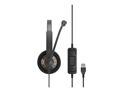 EPOS IMPACT SC 60 USB ML Stereo On Ear Computer Headset Black/Orange (1000551)