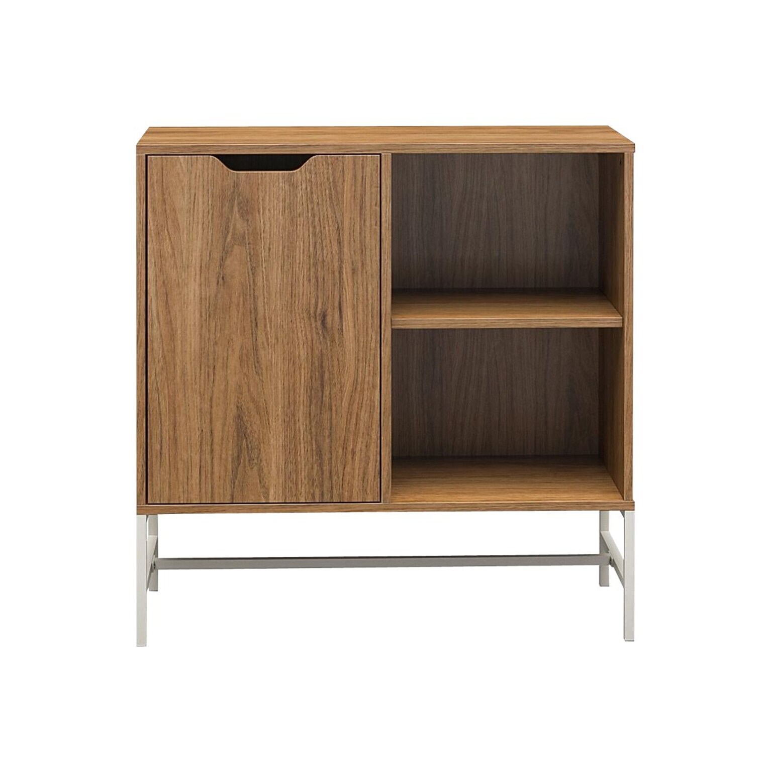 Ameriwood Modine 30H 2-Shelf Bookcase with Adjustable Shelf, Walnut (3483905COM)