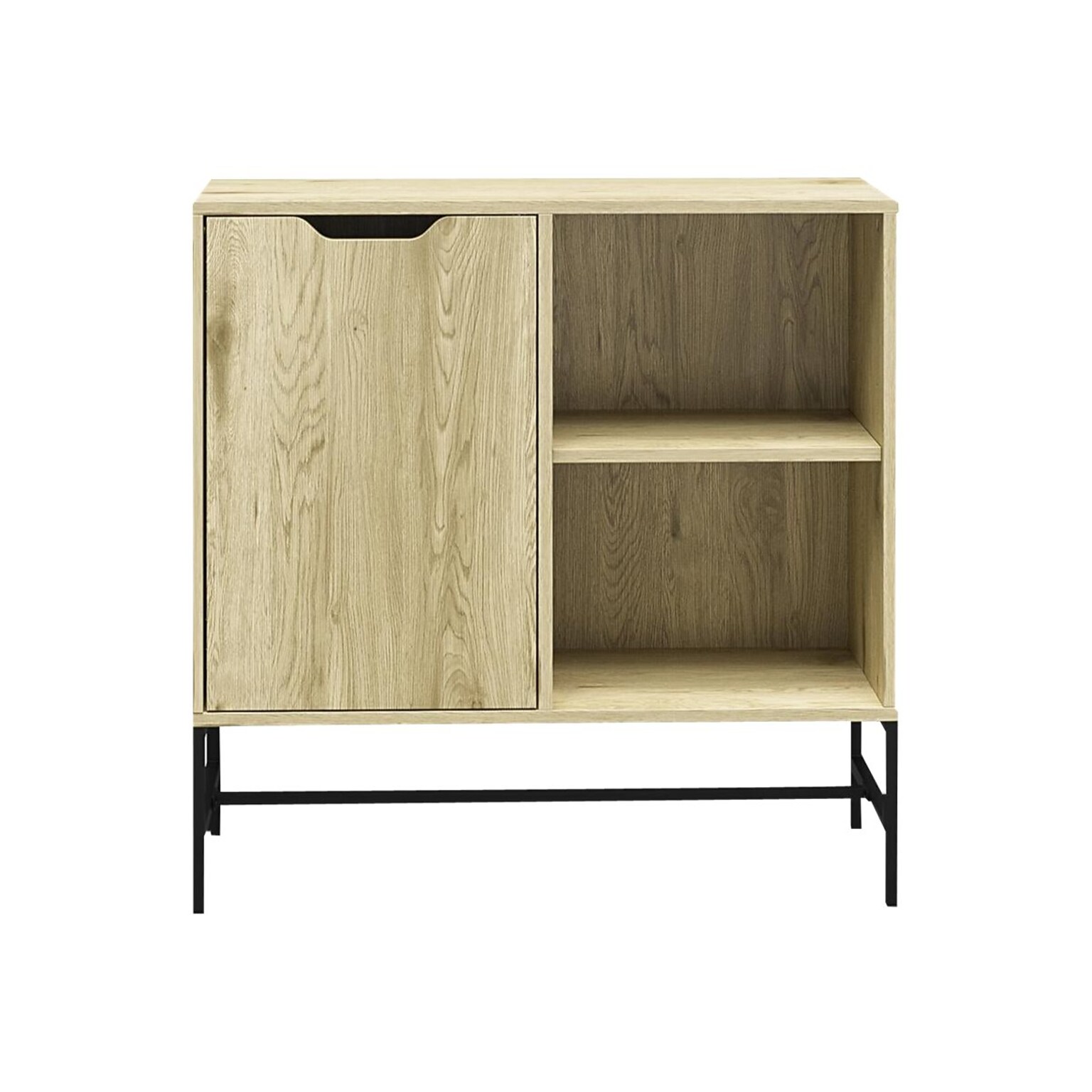 Ameriwood Modine 30H 2-Shelf Bookcase with Adjustable Shelf, Natural (3483912COM)