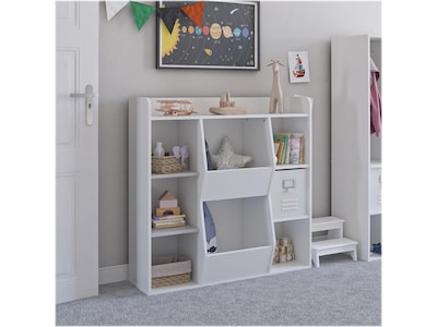 Ameriwood Tyler 40.8"H 9-Shelf Bookcase, White Particle Board (4865013COM)