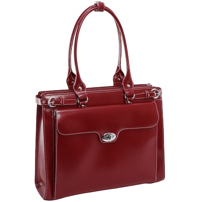 McKlein W Series Laptop Briefcase, Red Leather (94836)