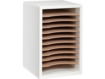 AdirOffice 500 11-Compartment Literature Organizers, 10.75 x 11.75, White (500-11-WHI-2PK)