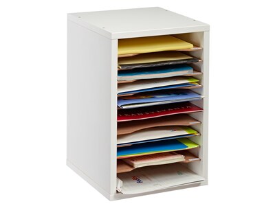 AdirOffice 500 11-Compartment Literature Organizers, 10.75 x 11.75, White (500-11-WHI-2PK)