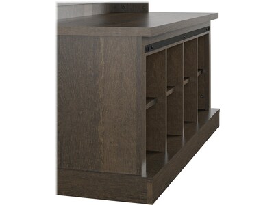 Ameriwood Knox County Entryway Bench with Hall Tree, Brown Oak (1359903COM)