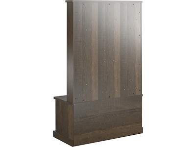 Ameriwood Knox County Entryway Bench with Hall Tree, Brown Oak (1359903COM)