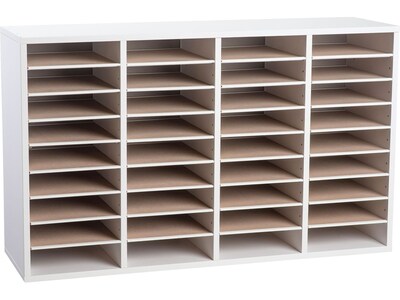 AdirOffice 500 36-Compartment Literature Organizers, 39.3 x 11.8, White (500-36-WHI-2PK)