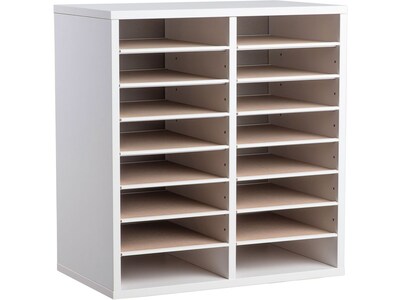 AdirOffice 500 16-Compartment Literature Organizers, 20 x 11.8, White (500-16-WHI-2PK)