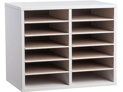 AdirOffice 500 12-Compartment Literature Organizers, 20 x 11.8, White (500-12-WHI-2PK)