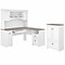 Bush Furniture Fairview 60 L-Shaped Desk with Hutch and Storage Cabinet with File Drawer, Shiplap G