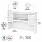 Bush Furniture Fairview 60" L-Shaped Desk with Hutch and Storage Cabinet with File Drawer, Shiplap Gray/Pure White (FV010G2W)