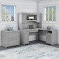Bush Furniture Fairview 60" L-Shaped Desk with Hutch and Lateral File Cabinet, Cape Cod Gray (FV003CG)