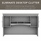 Bush Furniture Fairview 60" L-Shaped Desk with Hutch and Lateral File Cabinet, Cape Cod Gray (FV003CG)