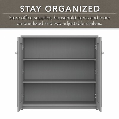 Bush Furniture Fairview 30.71" Small Storage Cabinet with 3 Shelves, Cape Cod Gray (WC53596-03)