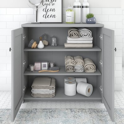 Bush Furniture Fairview 30.71" Small Storage Cabinet with 3 Shelves, Cape Cod Gray (WC53596-03)