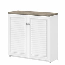 Bush Furniture Fairview 30.71 Small Storage Cabinet with 3 Shelves, Shiplap Gray/Pure White (WC5369