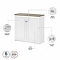 Bush Furniture Fairview 30.71" Small Storage Cabinet with 3 Shelves, Shiplap Gray/Pure White (WC53696-03)