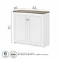 Bush Furniture Fairview 30.71" Small Storage Cabinet with 3 Shelves, Shiplap Gray/Pure White (WC53696-03)