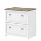 Bush Furniture Fairview 2-Drawer Lateral File Cabinet, Letter/Legal, Shiplap Gray/Pure White, 29.57" (WC53681-03)