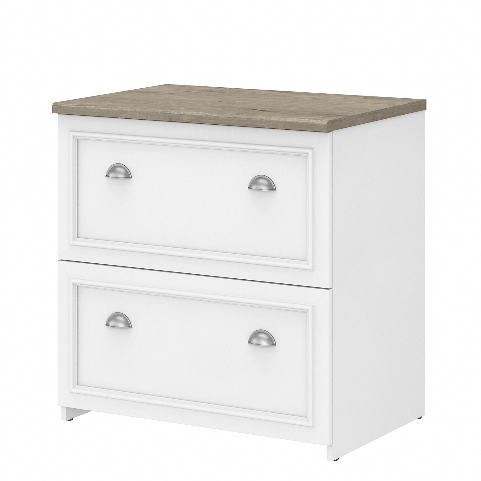 Bush Furniture Fairview 2-Drawer Lateral File Cabinet, Letter/Legal, Shiplap Gray/Pure White, 29.57 (WC53681-03)