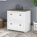Bush Furniture Fairview 2-Drawer Lateral File Cabinet, Letter/Legal, Shiplap Gray/Pure White, 29.57