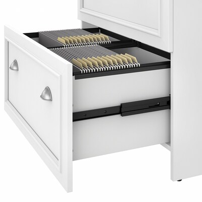 Bush Furniture Fairview 2-Drawer Lateral File Cabinet, Letter/Legal, Shiplap Gray/Pure White, 29.57" (WC53681-03)