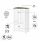 Bush Furniture Fairview 41.69" Storage Cabinet with 3 Shelves, Shiplap Gray/Pure White (WC53680-03)