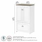 Bush Furniture Fairview 41.69" Storage Cabinet with 3 Shelves, Shiplap Gray/Pure White (WC53680-03)