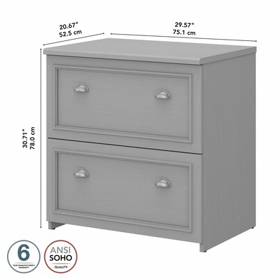 Bush Furniture Fairview 2 Drawer Lateral File Cabinet, Cape Cod Gray, (WC53581-03)