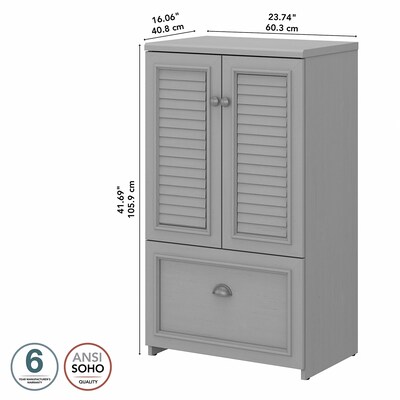 Bush Furniture Fairview 42" Storage Cabinet with 3 Shelves, Cape Cod Gray (WC53580-03)
