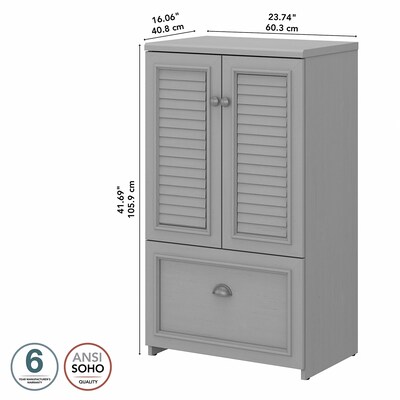 Bush Furniture Fairview 41.69" Storage Cabinet with 3 Shelves, Cape Cod Gray (WC53580-03)