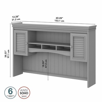 Bush Furniture Fairview 60 "W Desktop Hutch, Cape Cod Gray (WC53531-03)