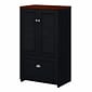 Bush Furniture Fairview 41.69"H Storage Cabinet with 3 Shelves, Antique Black/Hansen Cherry (WC53980-03)