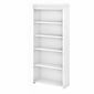 Bush Furniture Fairview 69H 5-Shelf Bookcase with Adjustable Shelves, Shiplap Gray/Pure White Lamin