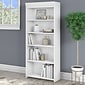 Bush Furniture Fairview 69"H 5-Shelf Bookcase with Adjustable Shelves, Shiplap Gray/Pure White Laminated Wood (WC53665-03)