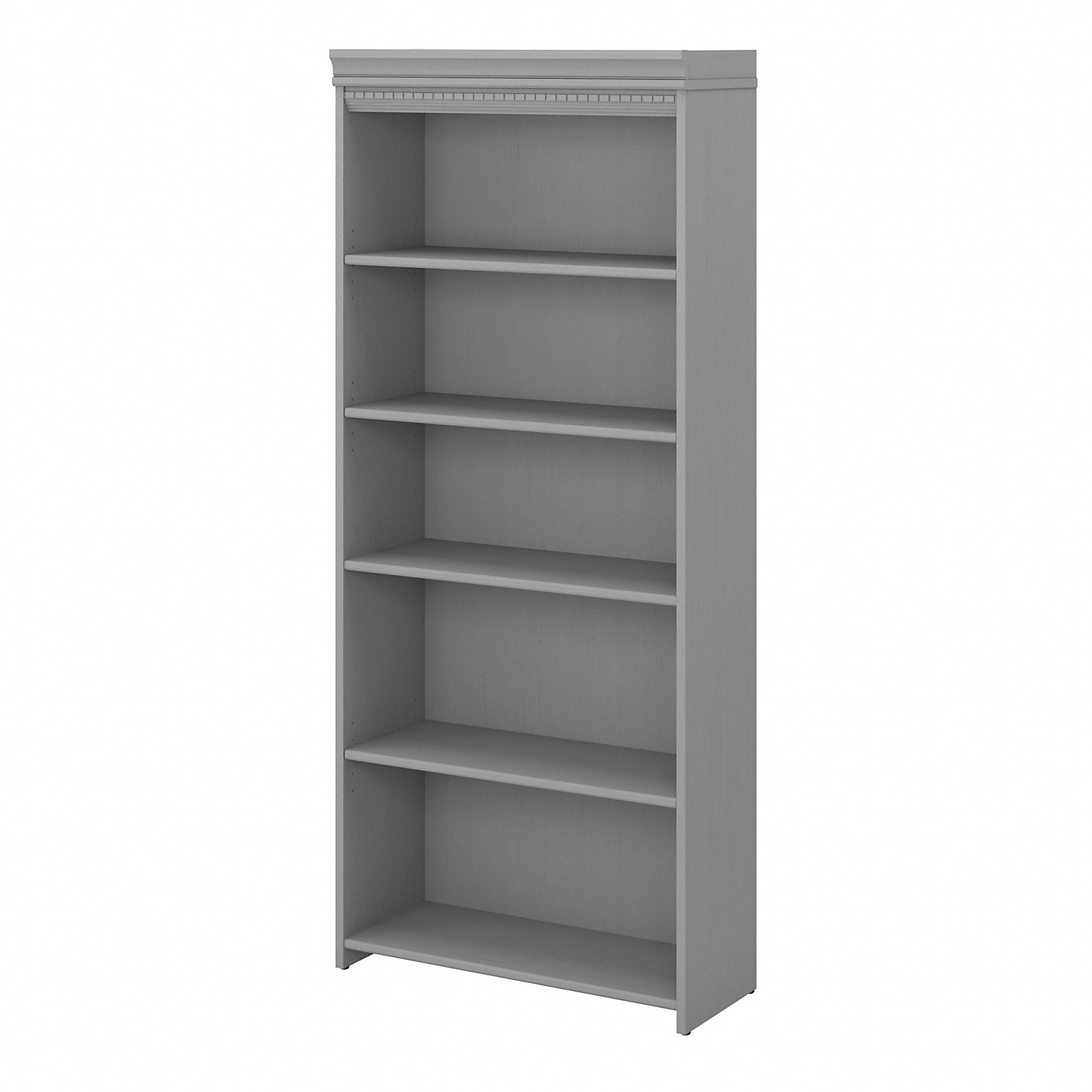 Bush Furniture Fairview 69H 5-Shelf Bookcase with Adjustable Shelves, Cape Cod Gray Laminated Wood (WC53565-03)