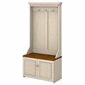 Bush Furniture Fairview Hall Tree with Shoe Storage Bench, Antique White (WC53253-03)