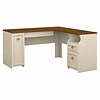 Bush Furniture Fairview L Shaped Desk, Antique White/Tea Maple (WC53230-03K)