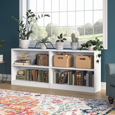 Bush Furniture Universal 30H 2-Shelf Bookcase, Pure White, 2/Set (UB001PW)