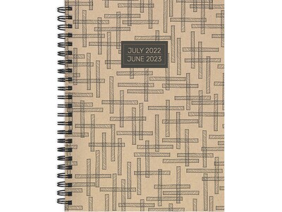 2022-2023 TF Publishing Hatched Kraft 6 x 8 Academic Weekly & Monthly Planner, Kraft/Black (AY-MWM-23-9200)