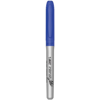 BIC Intensity Permanent Markers, Fine Tip, Blue, 12/Pack (GPM11-BLU)