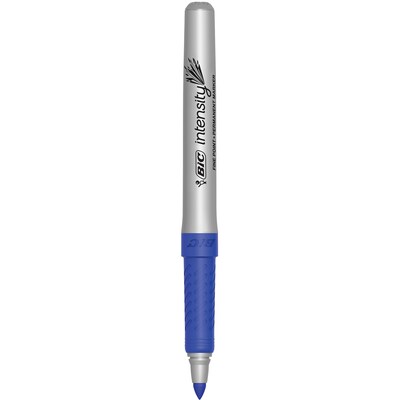 BIC Intensity Permanent Markers, Fine Tip, Blue, 12/Pack (GPM11-BLU)