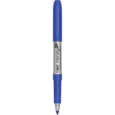 BIC Intensity Permanent Markers, Fine Tip, Blue, 12/Pack (GPM11-BLU)