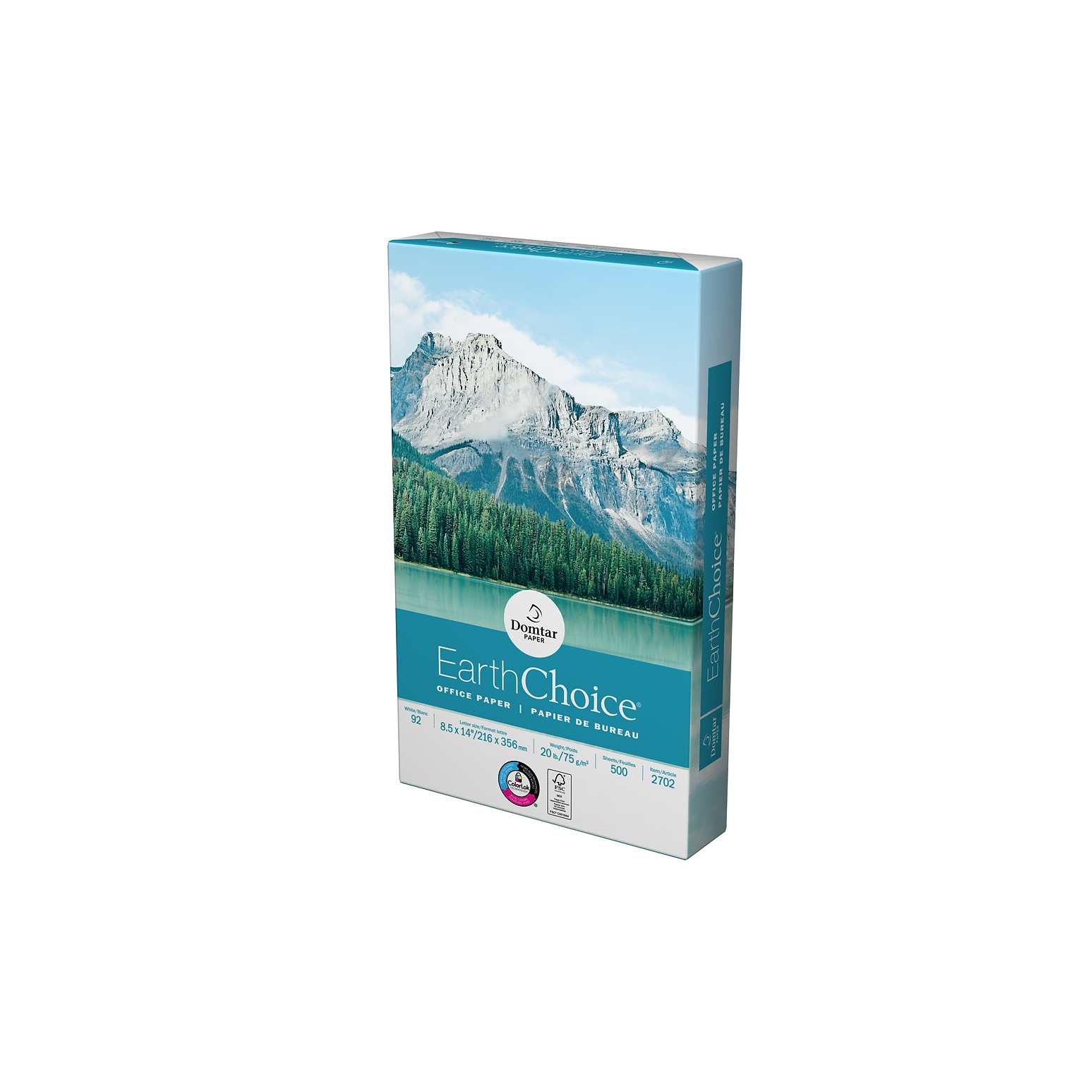 EarthChoice 8.5 x 14 Multipurpose Paper, White, 20 lbs., 92 Brightness, 500 Sheets/Ream, 10 Reams/Carton (2702)