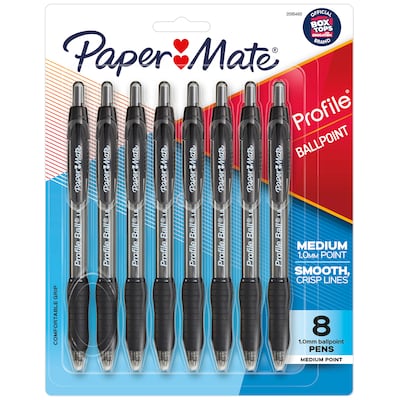 Paper Mate Profile Ballpoint Pen, Medium Point, Black Ink, 8 Pack (2095460)