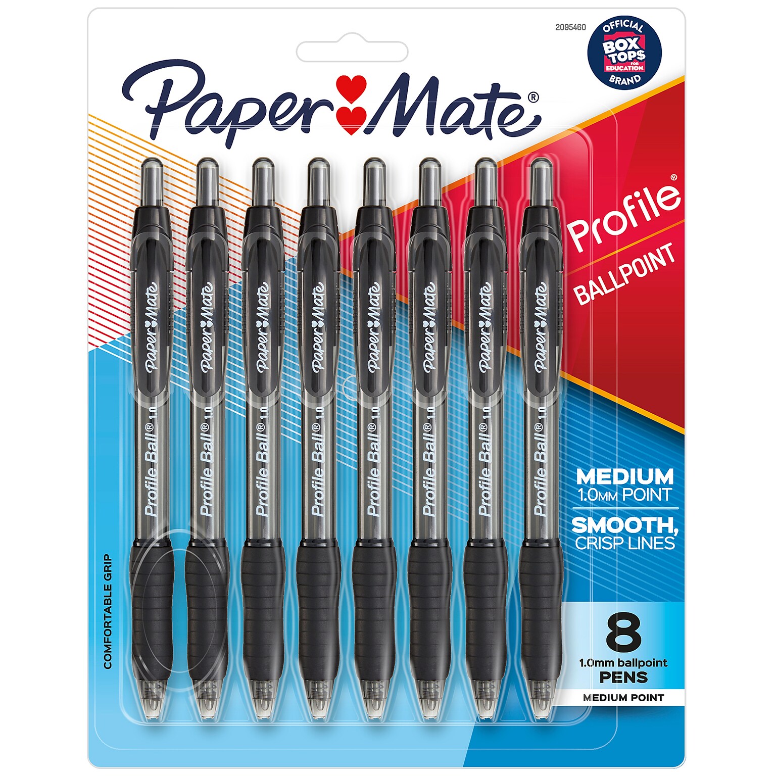 Paper Mate Profile Ballpoint Pen, Medium Point, Black Ink, 8 Pack (2095460)